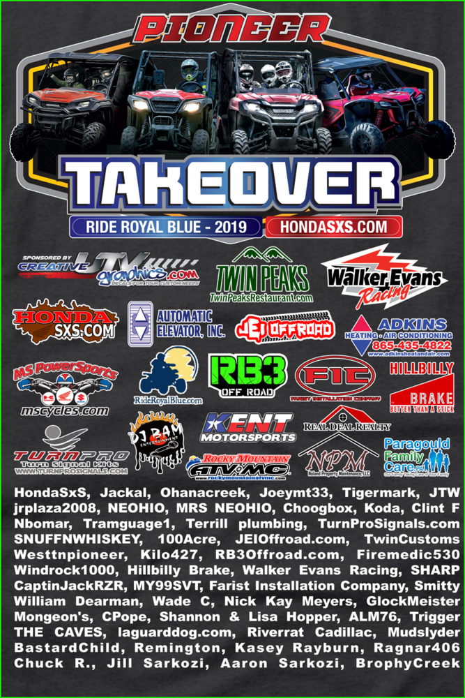 PIONEER TAKEOVER SPONSOR PACKAGES!