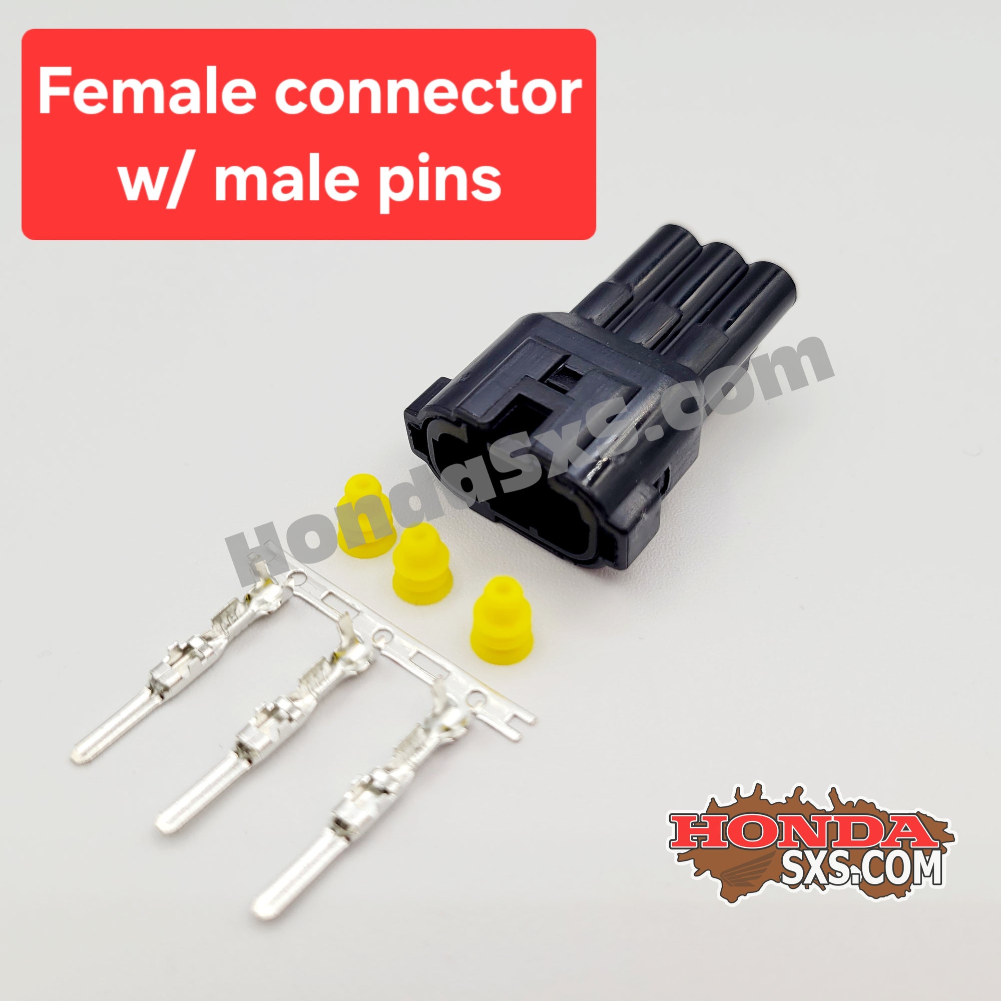 HM-3 Pin Male & Female Plug Connector Set for Honda UTV, SxS, ATV. Wire connector with Terminals and seals.