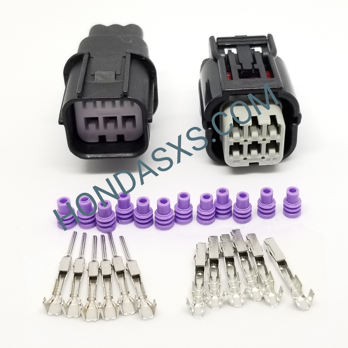 HVG 6 Pin Male &amp; Female Plug Connector Set for Honda UTV, SxS, ATV. Wire connector with Terminals and seals.