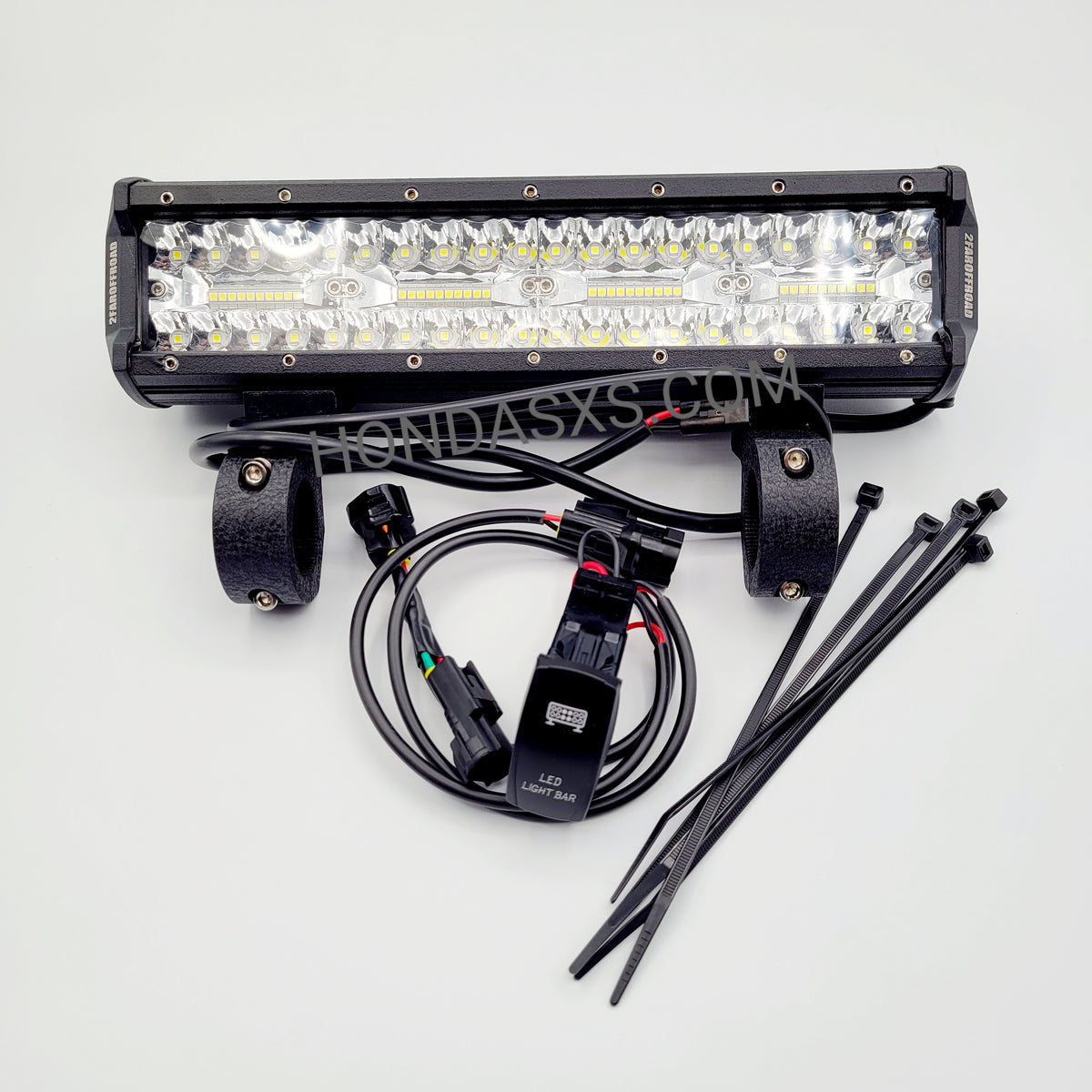 Pioneer 700 Plug-n-Play front 12 light bar for OEM bumper. - The